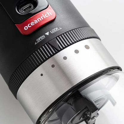 OCEANRICH electric coffee grinder rechargeable ceramic burr coarseness 20g adjustable 5 grind settings for kinds of brew method - Lily Depot