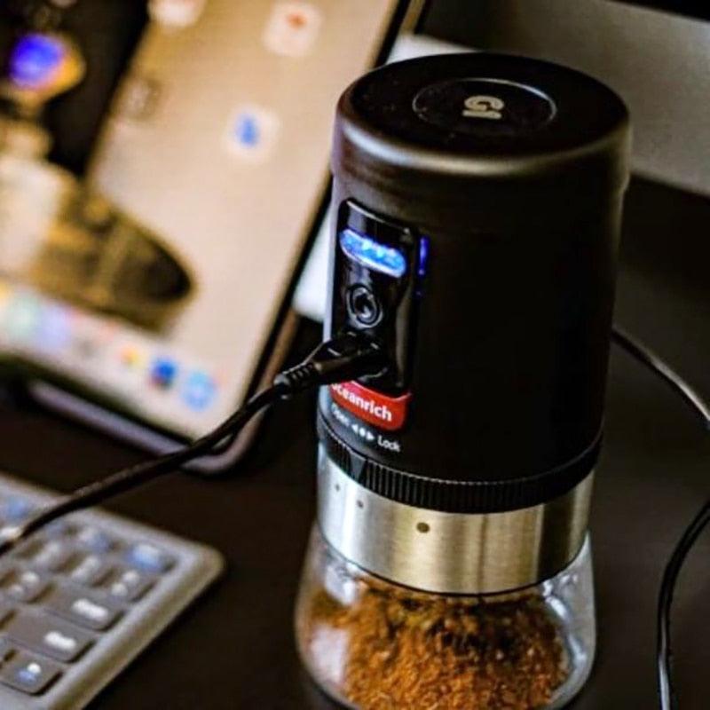 OCEANRICH electric coffee grinder rechargeable ceramic burr coarseness 20g adjustable 5 grind settings for kinds of brew method - Lily Depot