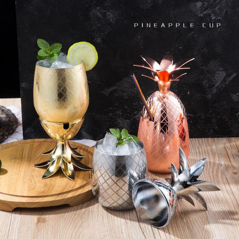 Pineapple Cocktail 500ml Cup Moscow Mule stainless steel pineapple cup metal copper Cup creative personalized Cocktail Cup - Lily Depot