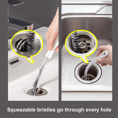 Pipe Dredging Brush Bathroom Hair Sewer Sink Cleaning Brush Drain Cleaner Flexible Cleaner Clog Plug Hole Remover Tool - Lily Depot