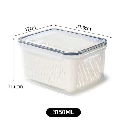 Refrigerator Storage Box Fridge Organizer Fresh Vegetable Fruit Boxes Drain Basket Storage Containers Pantry Kitchen Organizer - Lily Depot