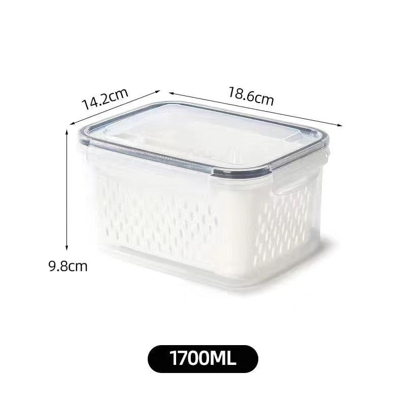 Refrigerator Storage Box Fridge Organizer Fresh Vegetable Fruit Boxes Drain Basket Storage Containers Pantry Kitchen Organizer - Lily Depot