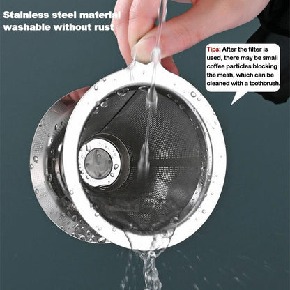 Reusable Double Layer 304 Stainless Steel Coffee Filter Holder Pour Over Coffees Dripper Mesh Coffee Tea Filter Basket Tools - Lily Depot