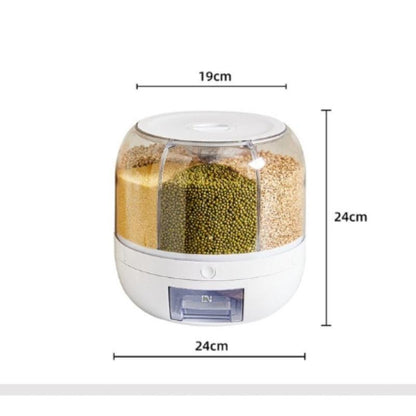 Rotating Rice Dispenser Sealed Moistureproof Cereal Grain Bucket Dispenser Surplus Visible Kitchen Food Container Storage Box - Lily Depot