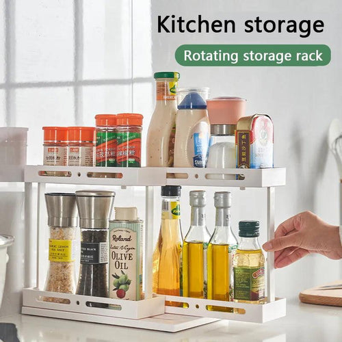 Rotating Spice Rack Useful Things for Kitchen Storage & Organization Dish Drying Rack Shelf Organizer Novel Accessories Supplies - Lily Depot