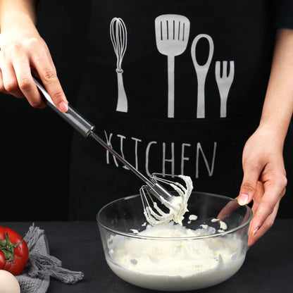 Semi-Automatic Egg Beater 304 Stainless Steel Egg Whisk Manual Hand Mixer Self Turning Egg Stirrer Kitchen Egg Tools - Lily Depot