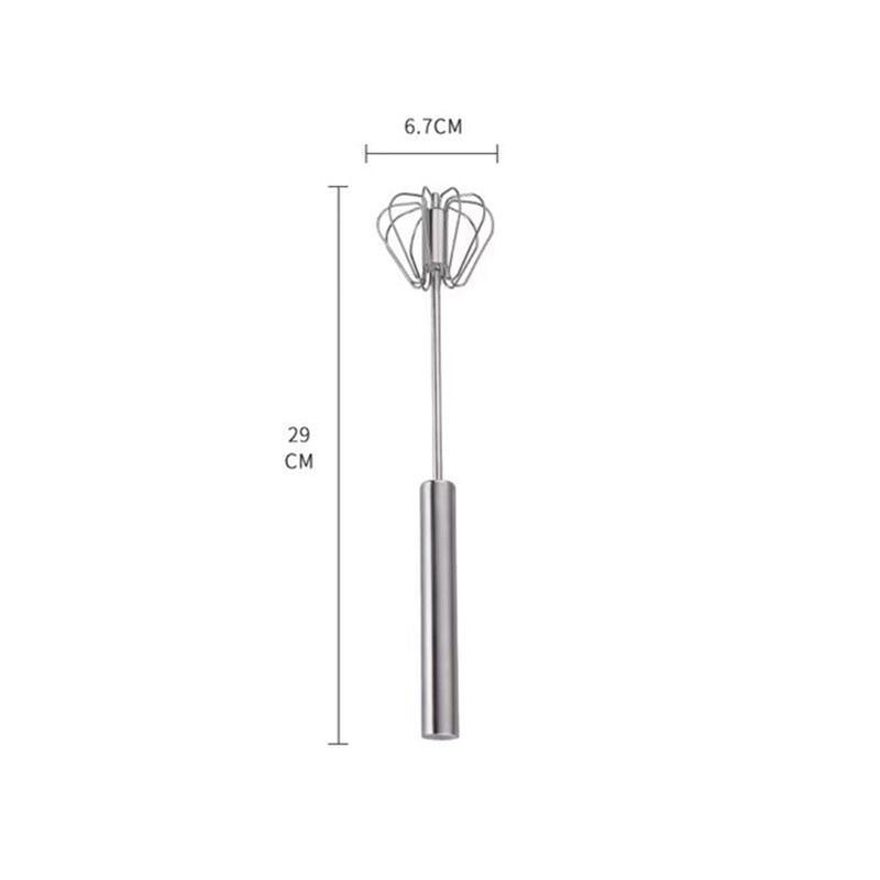 Semi-Automatic Egg Beater 304 Stainless Steel Egg Whisk Manual Hand Mixer Self Turning Egg Stirrer Kitchen Egg Tools - Lily Depot