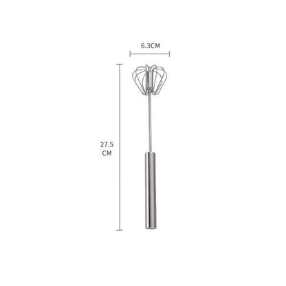 Semi-Automatic Egg Beater 304 Stainless Steel Egg Whisk Manual Hand Mixer Self Turning Egg Stirrer Kitchen Egg Tools - Lily Depot