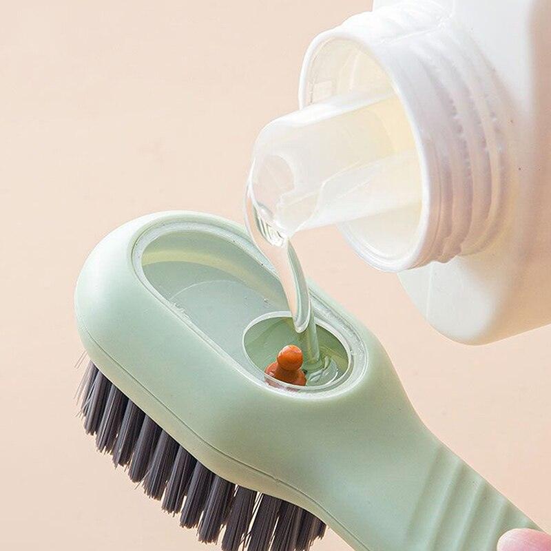 Shoe Brush Automatic Liquid Discharge Deep Cleaning Soft Bristles Household Laundry Cleaning Brush for Daily Use - Lily Depot