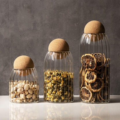 Small Glass Beans Bottle Cereal Food Storage Container Seasoning Spice Apothecary Jars with Lid Candy Dispenser Canister Set - Lily Depot