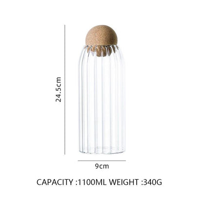 Small Glass Beans Bottle Cereal Food Storage Container Seasoning Spice Apothecary Jars with Lid Candy Dispenser Canister Set - Lily Depot