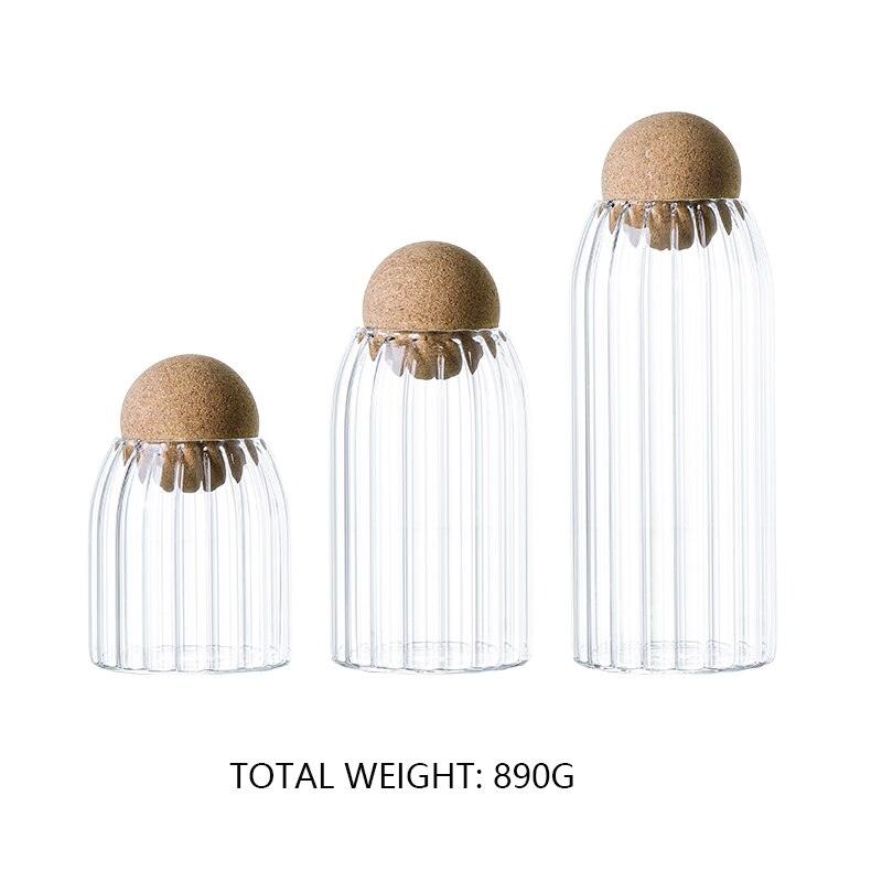 Small Glass Beans Bottle Cereal Food Storage Container Seasoning Spice Apothecary Jars with Lid Candy Dispenser Canister Set - Lily Depot