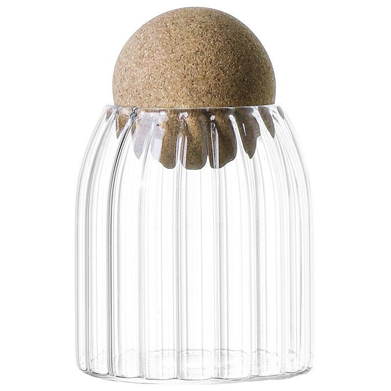 Small Glass Beans Bottle Cereal Food Storage Container Seasoning Spice Apothecary Jars with Lid Candy Dispenser Canister Set - Lily Depot