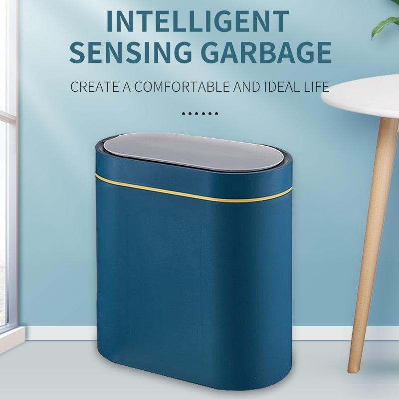 Smart Sensor Trash Can Electronic Automatic Bathroom Toilet Household Waterproof Narrow Seam Storage Bucket Smart Home Trash Bin - Lily Depot