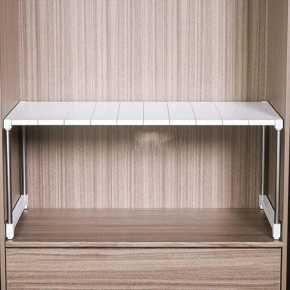 Stackable Storage Rack Wardrobe Layered Partition Rack Closet Sorting Shelves Telescopic Sink Holder Wardrobe Clothing Organizer - Lily Depot