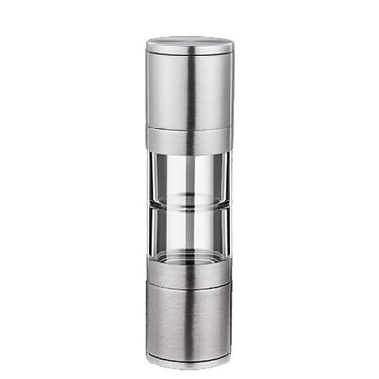 Stainless steel Double head salt and pepper grinder machine pulverizer shakers spice jar condiment bottle pepper grain mill - Lily Depot