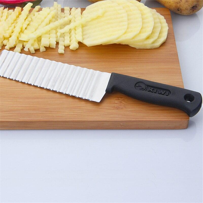 Stainless Steel Potato Chip Slicer Dough Vegetable Fruit Crinkle Wavy Slicer Knife Potato Cutter Chopper French Fry Maker Tools - Lily Depot
