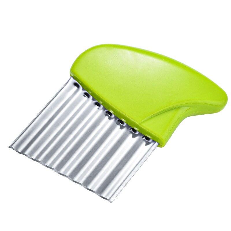 Stainless Steel Potato Chip Slicer Dough Vegetable Fruit Crinkle Wavy Slicer Knife Potato Cutter Chopper French Fry Maker Tools - Lily Depot