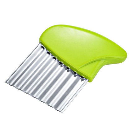 Stainless Steel Potato Chip Slicer Dough Vegetable Fruit Crinkle Wavy Slicer Knife Potato Cutter Chopper French Fry Maker Tools - Lily Depot