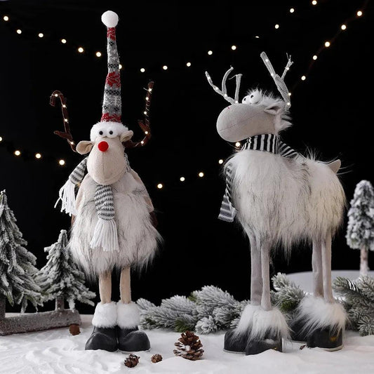 Standing Elk Doll with Lights 2023 Christmas Gift for Kids Christmas Elk Dolls Reindeer Navidad Ornaments Christmas Home Decors - Lily Depot