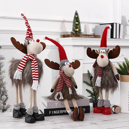 Standing Elk Doll with Lights 2023 Christmas Gift for Kids Christmas Elk Dolls Reindeer Navidad Ornaments Christmas Home Decors - Lily Depot