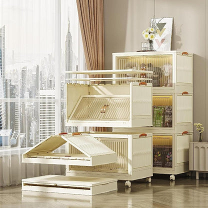 Storage Bins with Lids and Doors Foldable Storage Boxes - Lily Depot