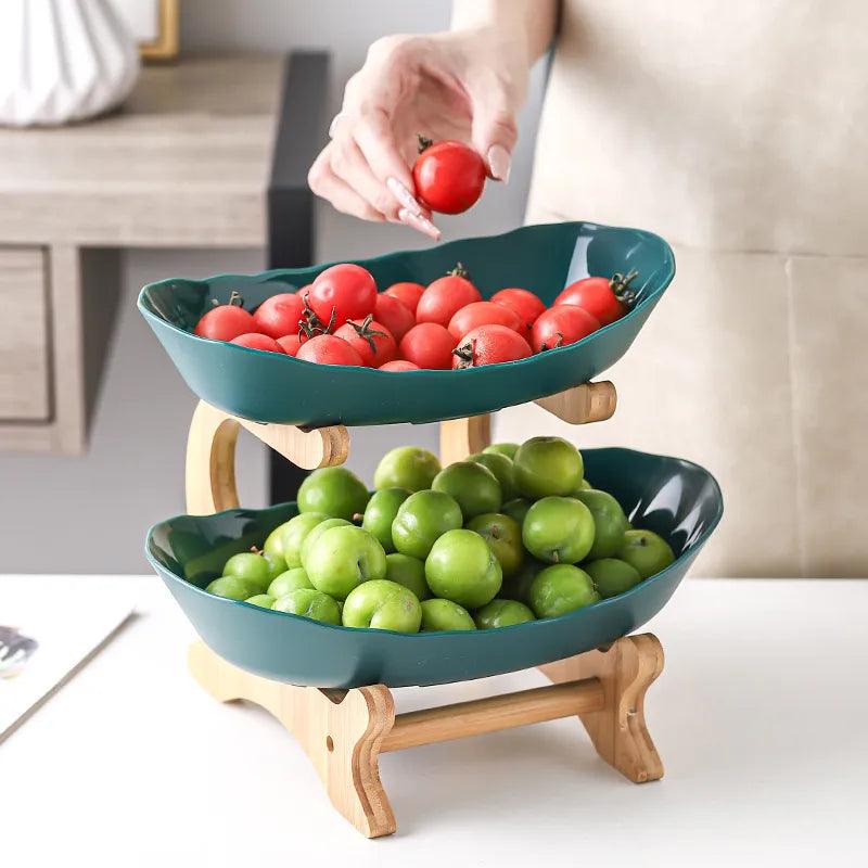 Table Plates For Serving Plates Dinnerware Wooden Partitioned Dish Snack Candy Cake Stand Bowl Food Fruit Plates Set Tableware - Lily Depot