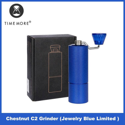 TIMEMORE Chestnut C2 Upgrade Portable Coffee Grinder Jewelry Blue Manual Grinder Hand Mill With Double Bearing Positioning - Lily Depot
