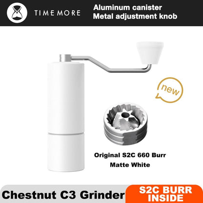 TIMEMORE Chestnut C3 Manual Coffee Grinder S2C Burr Inside High Quality Portable Hand Grinder With Double Bearing Positioning - Lily Depot