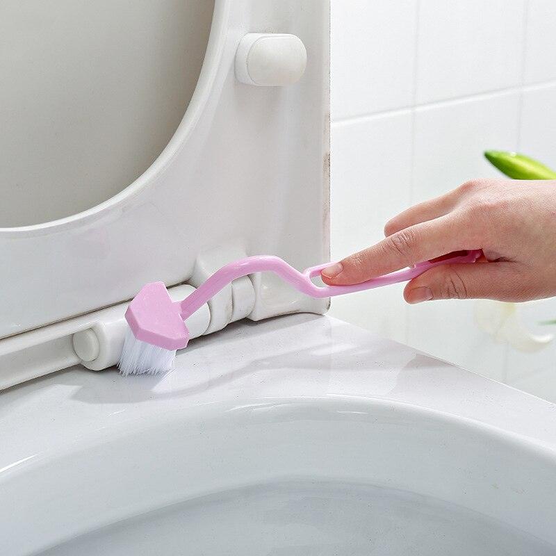 Toilet Corner Cleaning Brush Bending Handle Scrubber Bathroom Accessories For Home Shower Room Portable - Lily Depot