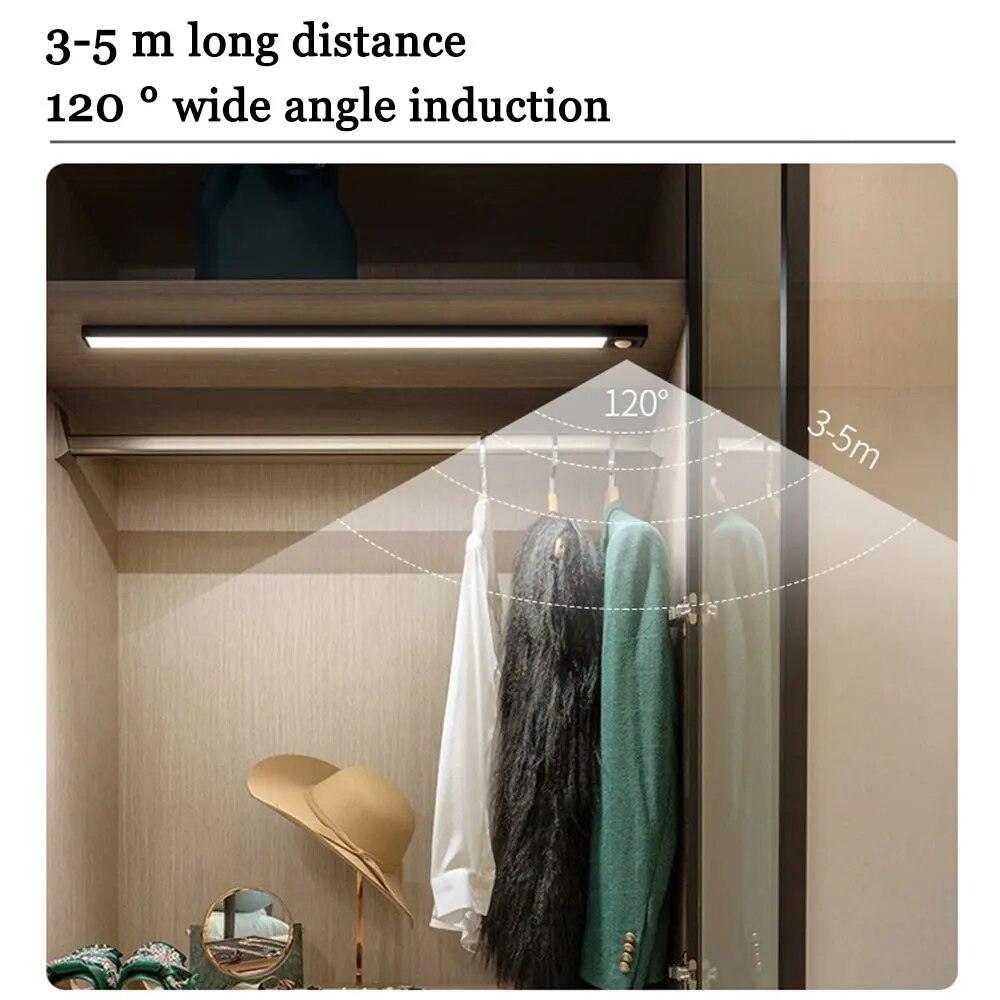 Ultra-thin LED Light Wireless Motion Sensor Night Light USB Rechargeable Magnetic Lighting Kitchen Cabinet Wardrobe Night Lamp - Lily Depot