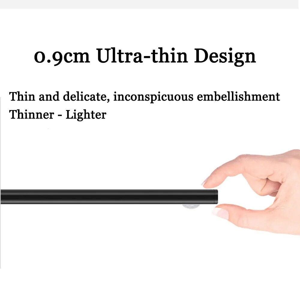 Ultra-thin LED Light Wireless Motion Sensor Night Light USB Rechargeable Magnetic Lighting Kitchen Cabinet Wardrobe Night Lamp - Lily Depot