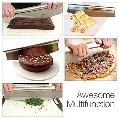 WALFOS 12 Inch Pizza Cutter Stainless Steel Rocking Pizza Chopper High Quality Kitchen Knife Design Custom Cutter Tool - Lily Depot