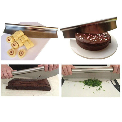 WALFOS 12 Inch Pizza Cutter Stainless Steel Rocking Pizza Chopper High Quality Kitchen Knife Design Custom Cutter Tool - Lily Depot