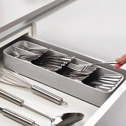 Walfos 5 Compartment Cutlery Rack Cabinet Organizer Cutlery Storage Rack Cutlery Kitchen Seasoning Jar Spice Storage Rack Drawer - Lily Depot