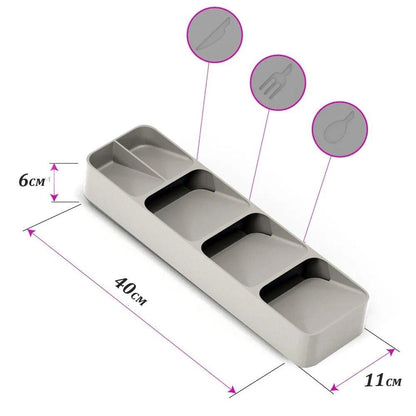 Walfos 5 Compartment Cutlery Rack Cabinet Organizer Cutlery Storage Rack Cutlery Kitchen Seasoning Jar Spice Storage Rack Drawer - Lily Depot