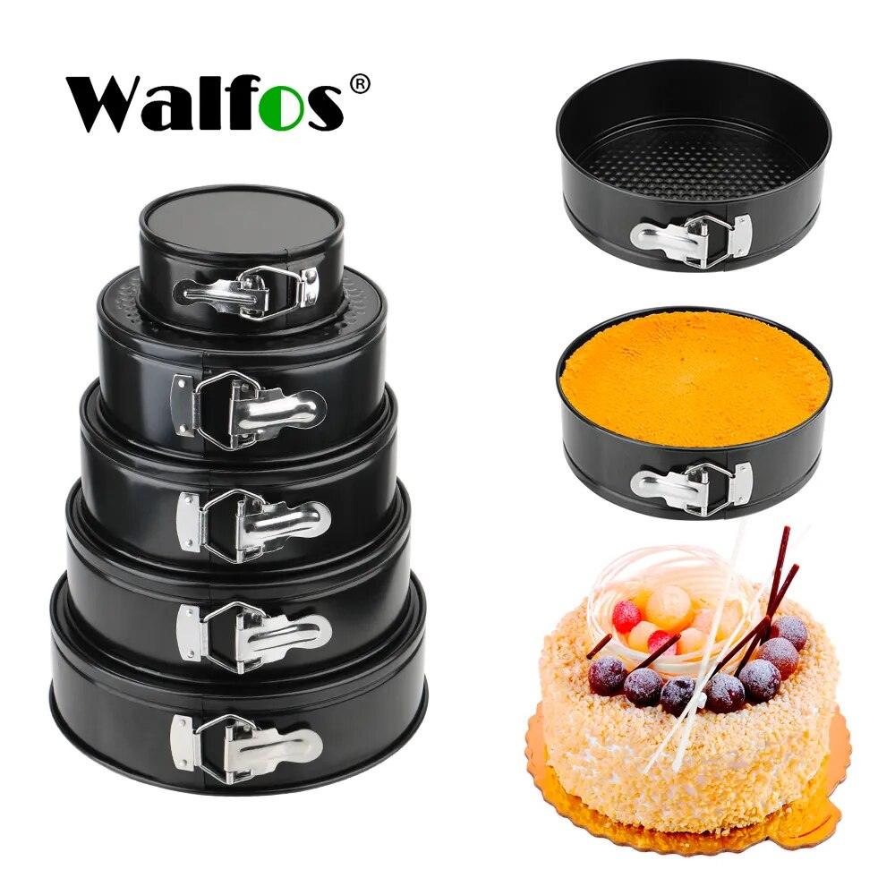 WALFOS Removable Bottom Non-Stick Metal Bake Mould Round Cake Pan Bakeware Carbon Steel Cakes Molds cake baking pans baking tray - Lily Depot