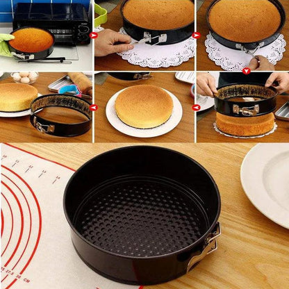 WALFOS Removable Bottom Non-Stick Metal Bake Mould Round Cake Pan Bakeware Carbon Steel Cakes Molds cake baking pans baking tray - Lily Depot