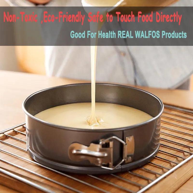 WALFOS Removable Bottom Non-Stick Metal Bake Mould Round Cake Pan Bakeware Carbon Steel Cakes Molds cake baking pans baking tray - Lily Depot