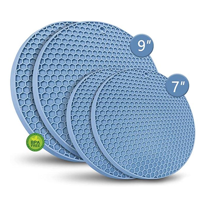 Walfos Silicone Trivet Mats Heat Resistant Pot Holders Set Multipurpose Non-Slip Hot Pads for Hot Pot Hot DishersJar Opener - Lily Depot