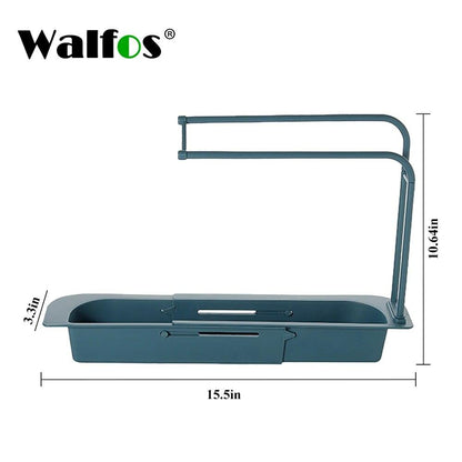 Walfos Telescopic Sink Kitchen Drainer Rack Storage Basket Bag Faucet Holder Adjustable Bathroom Holder Sink Kitchen Accessorie - Lily Depot