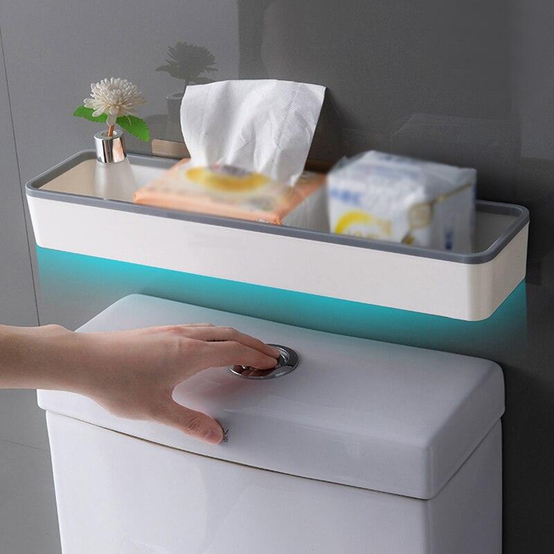 Wall Hanging Storage Cabinet Rack Punch Free Multifunctional Bathroom Toilet Above Artifact Shelf Organizer Without Drilling - Lily Depot
