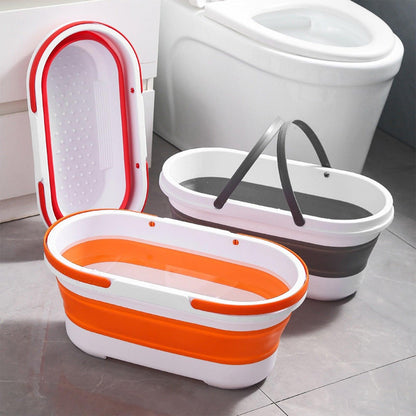 14L Foldable Mop Bucket Collapsible Portable Wash Basin Dishpan With Handle Fishing Pail Tools Large-capacity Barrel Effective - Lily Depot