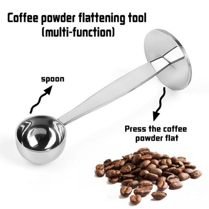 2 in 1 coffee spoon Stainless steel powder press 10g standard spoon coffee bean tea small spoon Coffee maker bar accessories - Lily Depot