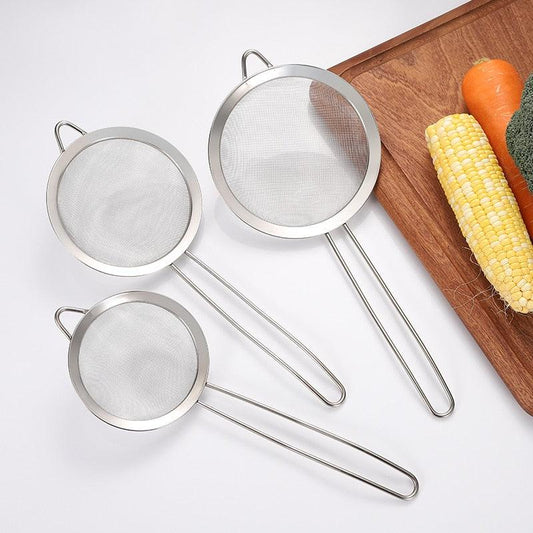 3pcs/set Stainless steel Wire Fine Mesh Oil Strainer Flour Colander Sieve Sifter Pastry Baking Tools kitchen accessories - Lily Depot