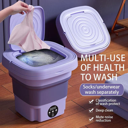 Foldable Mini Washing Machine 8L Socks Underwear Panties Retractable Home Portable Washing Machine 3 Models With Spinning Dry - Lily Depot
