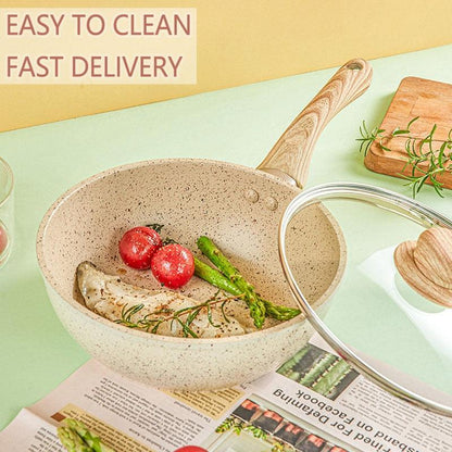Frying Pan Home Wok Induction Cooker Pan Gas Stove Smoke-Free Fried Egg Steak Pan Cooking Pot Non Stick Pan with Lid Crepe Maker - Lily Depot