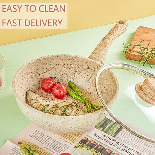 Frying Pan Home Wok Induction Cooker Pan Gas Stove Smoke-Free Fried Egg Steak Pan Cooking Pot Non Stick Pan with Lid Crepe Maker - Lily Depot