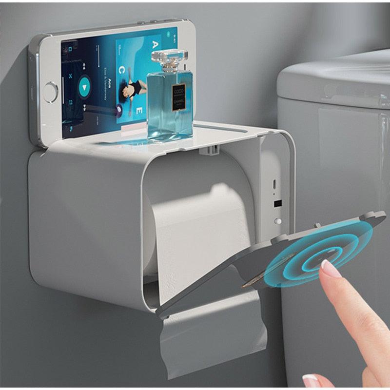 Induction Toilet Paper Holder Shelf Automatic Waterproof Paper Rack Wall Mounted Toilet Roll Dispenser Bathroom Accessories - Lily Depot
