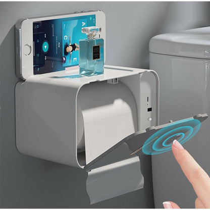 Induction Toilet Paper Holder Shelf Automatic Waterproof Paper Rack Wall Mounted Toilet Roll Dispenser Bathroom Accessories - Lily Depot